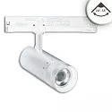 LED 3-Phasen Spot-Strahler, IP20, 24W, fokussierbar 20°-55°, CRi>90, kardanisch, schaltbar, 4000K 2050lm, weiß matt