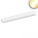 LED Langfeld-Systemleuchte, IP40 IK10, 120x12cm, 38W, ColorSwitch 3000-5700K 4850lm 100°, blendungsreduziert, dimmbar, weiß