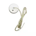 Zubehör für ISOLED Langfeld-Systemleuchte - Deckenbaldachin, rund, Ø 11cm, 230V AC, mit 3-poliger Mantelleitung, 200cm, weiß