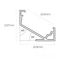 ISOLED LED Eckprofil CORNER18, für LED Strips bis 1.8cm Breite, Neigung 60° / 30°, Aluminium, 200cm, weiß RAL 9003