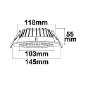 ISOLED LED Downlight REFLEKTOR COLORSWITCH, IP44, Ø 14.5cm, 9W 3000/4000/6000K 60°, 150lm/W, UGR<19, dimmbar