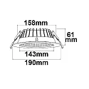 ISOLED LED Downlight REFLEKTOR COLORSWITCH, IP44, Ø 19cm, 12W 3000/4000/6000K 60°, 150lm/W, UGR<19, dimmbar