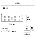 ISOLED LED T5/T8 Umrüst-Platine, IP20, 115cm, 184 LED, MiniAMP-Steckanschluss + Haltemagnete, 24V, 170 lm/W, ohne Cover, kürzbar