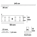 ISOLED LED T5/T8 Umrüst-Platine, IP20, 145cm, 232 LED, MiniAMP-Steckanschluss + Haltemagnete, 24V, 170 lm/W, ohne Cover, kürzbar