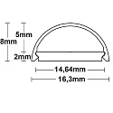 ISOLED cover COVER26 (T5/T8 EXCHANGE MODULE) - 115CM long, half round, opal, satined