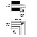 ISOLED Zubehör für NV-Trockenbauschiene TRACK48 - Eckschiene 90° vertikal, nicht stromführend, schwarz