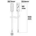 feeder TRACK48 - 50CM CABLE DALI controllable, 4-pole, universal, black
