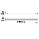 ISOLED LED Linearleuchte LINE+ 60cm für NV-Schienensystem TRACK48, 48V DC, 20W 3000K 120°, CRI90, schaltbar, schwarz