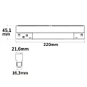 ISOLED track spot TRACK48 WALLWASHER ON-OFF 22CM ASYM 100° rigid, asymmetrical, switchable IP20, black matt 