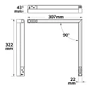 ISOLED LED Eckleuchte 90° horizontal für NV-Schienensystem TRACK48, 48V DC, CRI90, prismatisch, DALI dimmbar, 20W 3000K, schwarz