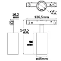 ISOLED LED Schienenstrahler für NV-Schienensystem TRACK48, 48V DC, 7W 3000K 30°, CRI90, UGR<19, schwenkbar, schaltbar, schwarz