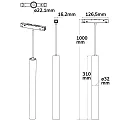 ISOLED LED Pendelleuchte PIPE für NV-Schienensystem TRACK48, 31cm / Ø 3.2cm, 48V DC, CRi> 90, UGR<19, schaltbar, 7W 3000K 36°