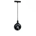 LED Hängeleuchte BALL FOKUS für NV-Schienensystem TRACK48, 48V DC, 12W 3000K 60°, CRI90, schwenkbar, schaltbar, schwarz
