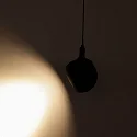 ISOLED LED Hängeleuchte BALL FOKUS für NV-Schienensystem TRACK48, 48V DC, 12W 3000K 60°, CRI90, schwenkbar, schaltbar, schwarz