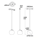 ISOLED LED Hängeleuchte BALL FOKUS für NV-Schienensystem TRACK48, 48V DC, 12W 3000K 60°, CRI90, schwenkbar, schaltbar, schwarz