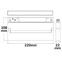 ISOLED LED Linear-Schienen-Strahler 22cm für NV-Schienensystem TRACK48, 48V DC, 12W 3000K 120°, CRI90, UGR<19, schwenkbar, schaltbar