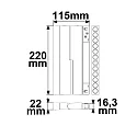 ISOLED LED Raster-Schienen-Strahler 22cm für NV-Schienensystem TRACK48, 48V DC, 12W 3000K 36°, CRI90, UGR<19, schwenkbar, schaltbar