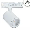 3-Phasen LED Schienen-Strahler, 42W, fokussierbar 20°-70°, CRI92, DALI dimmbar, schwenkbar, 4000K, weiß matt
