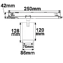 ISOLED LED 3-Phasen Schienen-Strahler, fokussierbar 20°-70°, CRI92, kardanisch, dimmbar, 42W 3000K 4300lm, schwarz matt