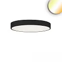 LED Deckenleuchte RUND, IP42, Ø 60cm, 40/50W (multi) 2700/3000/4000K (CCT Switch) 5800lm, UGR<19 2H, dimmbar, schwarz