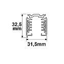 3-Phasen Aufbauschiene SURFACE (DALI), 220-240V AC, DALI steuerbar, 200cm, schwarz