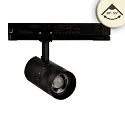 LED 3-Phasen Spot-Strahler, IP20, 8W, fokussierbar 20°-55°, CRi>90, kardanisch, dimmbar, 2700K 600lm, schwarz matt