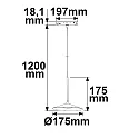 ISOLED LED Hängeleuchte SHADE für NV-Schienensystem TRACK48, 48V DC, 5.5W 3000K 370ml 120°, CRi >90, DALI dimmbar, schwarz