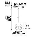 ISOLED LED Hängeleuchte CIRCLE für NV-Schienensystem TRACK48, 48V DC, 8W 3000K 520lm 45°, CRi >90, DALI dimmbar, schwarz