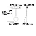 ISOLED LED Leuchte SUNGLOW FLEXIBLE für NV-Schienensystem TRACK48, halbrund, 48V DC, 5.5W 2000K 300lm 160°, CRi >90, schaltbar