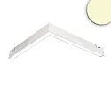 LED Eckleuchte 90° horizontal für NV-Schienensystem TRACK48, 48V DC, CRI90, prismatisch, DALI dimmbar, 20W 3000K, weiß