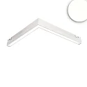LED Eckleuchte 90° horizontal für NV-Schienensystem TRACK48, 48V DC, CRI90, prismatisch, DALI dimmbar, 20W 4000K, weiß
