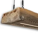 LED Upcycling-Hängeleuchte ZILLACHTOL HOIZ, 1900-4000K (Tunable White), Tiroler Altholz / Abhängung schwarz