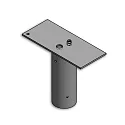 Traverse mit Zopfmaß 7,6cm für 1 Fluter, grau