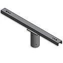 Traverse mit Zopfmaß 8,9/10,8cm für 2 Fluter, grau