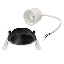 ISOLED LED Einbaustrahler BACK68, rund, 36°, 5W, 3000K, 420lm, IP20, dimmbar, schwarz