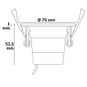 ISOLED LED Einbaustrahler BACK68, rund, 36°, 5W, 3000K, 420lm, IP20, dimmbar, messing gebürstet