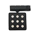 3-phase spot MATRIX DALI square, UGR < 19, with lens optics, on/off, cardanic swivelling IP20, black dimmable