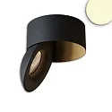 LED Aufbauleuchte SPHERE, 10W, 2700K, 500lm, IP54, dimmbar, schwarz/schwarz