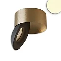 LED Aufbauleuchte SPHERE, 10W, 2700K, 500lm, IP54, dimmbar, gold/schwarz