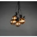 Konstsmide LED Partylichterkette GLOBE, 10-flammig, System-Erweiterung, 15W, 1850K, IP44, dimmbar, schwarz, Lichtfarbe bernstein