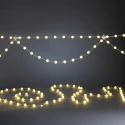 Konstsmide LED Lichtervorhang GLOBE, 200 LED, Bogenform, 6W, 2500K, IP44, weiß, Lichtfarbe warmweiß
