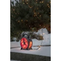 Konstsmide LED Lichterkette MICRO, 200 LED, mit Kabelaufroller, IP44, schwarz/rot, Lichtfarbe bernstein