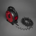 Konstsmide LED Lichterkette MICRO, 800 LED, 6W, 2200K, IP44, mit Kabelaufroller, schwarz/rot, Lichtfarbe bernstein