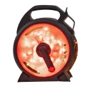 Konstsmide LED Lichterkette MICRO COMPACTLIGHTS, 400 LED, 6W, 2200K, 133lm, IP44, mit Kabelaufroller, schwarz/rot, Lichtfarbe bernstein