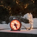 Konstsmide LED Lichterkette MICRO COMPACTLIGHTS, 400 LED, 6W, 2200K, 133lm, IP44, mit Kabelaufroller, schwarz/rot, Lichtfarbe bernstein