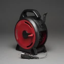 Konstsmide LED Lichterkette MICRO COMPACTLIGHTS, 400 LED, 6W, 2200K, 133lm, IP44, mit Kabelaufroller, schwarz/rot, Lichtfarbe bernstein