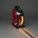 Konstsmide LED Lichterkette MICRO COMPACTLIGHTS, 1000 LED, 9W, 2200K, IP44, mit Kabelaufroller, schwarz/rot, Lichtfarbe bernstein
