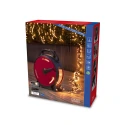 Konstsmide LED Lichterkette MICRO COMPACTLIGHTS, 1000 LED, 9W, 2200K, IP44, mit Kabelaufroller, schwarz/rot, Lichtfarbe bernstein