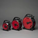 Konstsmide LED Lichterkette MICRO COMPACTLIGHTS, 1000 LED, 9W, 2200K, IP44, mit Kabelaufroller, schwarz/rot, Lichtfarbe bernstein