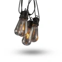 Konstsmide LED Partylichterkette GLOBE, 10-flammig, mit Water-Drop-Effekt, 3,6W, 2100K, IP44, schwarz/klar, Lichtfarbe bernstein